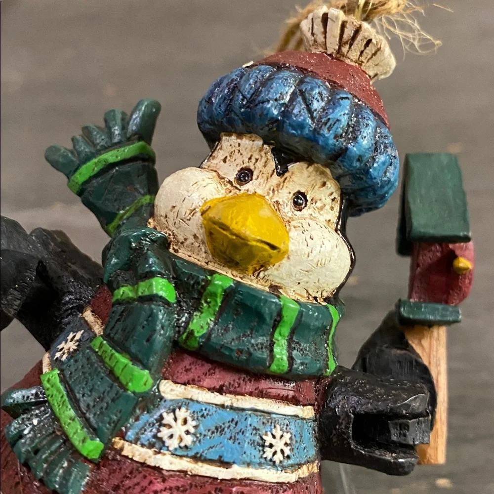 Woodlook Jointed Penguin Ornament